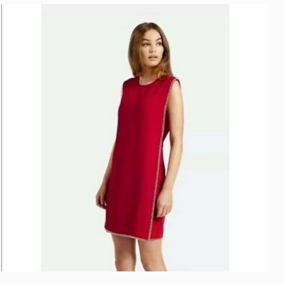 Ted Baker Burford Double Layer Embellished Red Dress size 4 (8-10) nwot - Picture 2 of 16